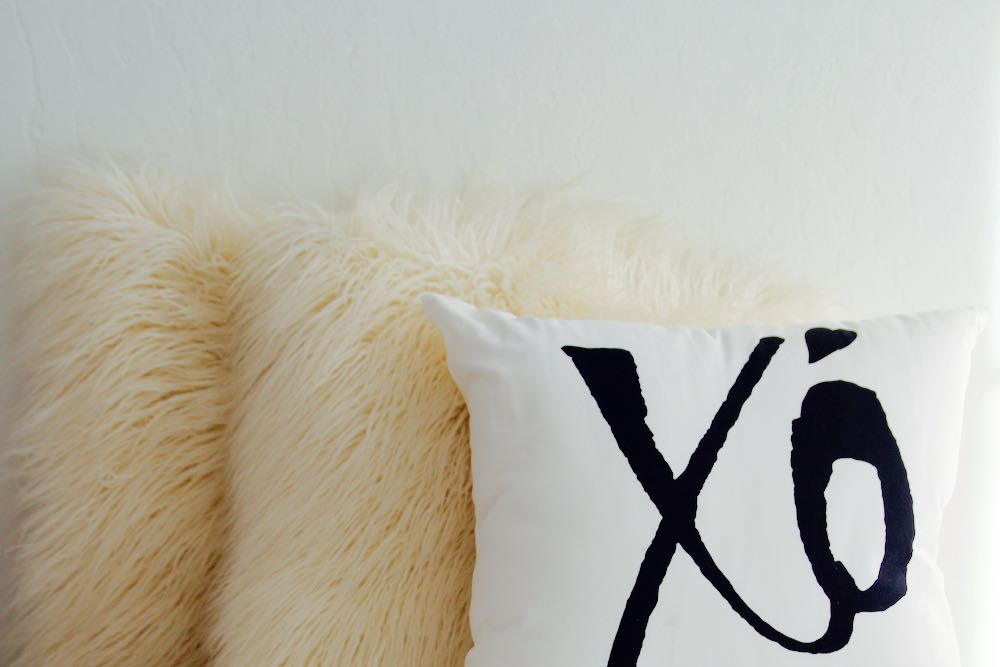 XO pillow as a Valentine's Day gift