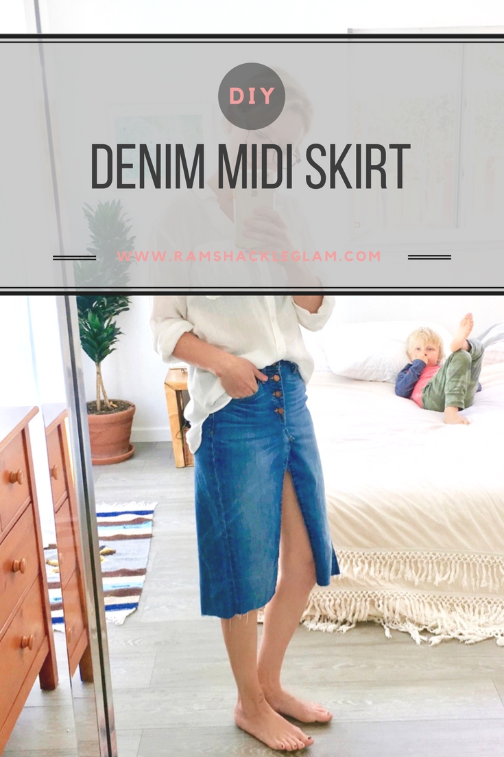 making a jean skirt out of jeans